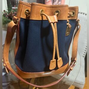 Dooney & Bourke Navy and Tan Shoulder Bag
